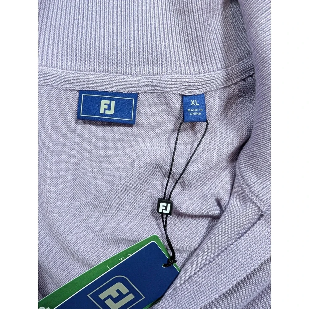 Footjoy Half Zip Sweater Mens XL Heather Lavender Drirelease Wool Blend 30506